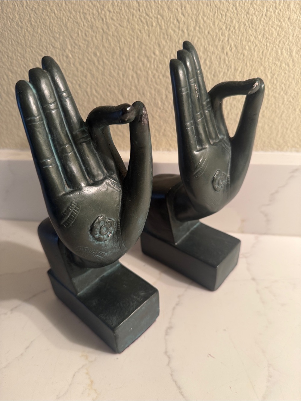 Mid Century Ceramic Hand Bookends AS IS